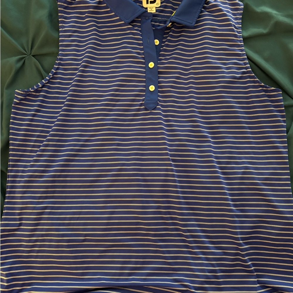 Footjoy Striped Sleeveless Polo Shirt